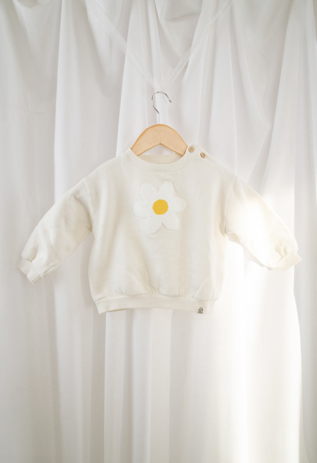 Oversized Baby-Pullover beige Vorderansicht VAMINA